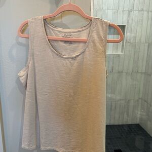 Chico's Neutral Sleeveless Tee with Classic Round Neckline